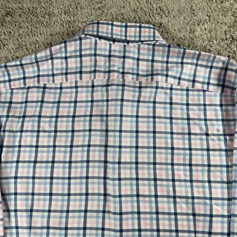 Banana Republic Grant Fit Men's L Supima Cotton Plaid Long Sleeve Button Shirt